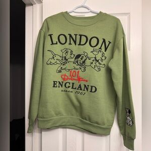 Disney 101 Dalmatians Olive Green Crewneck Sweater NWOT size Medium